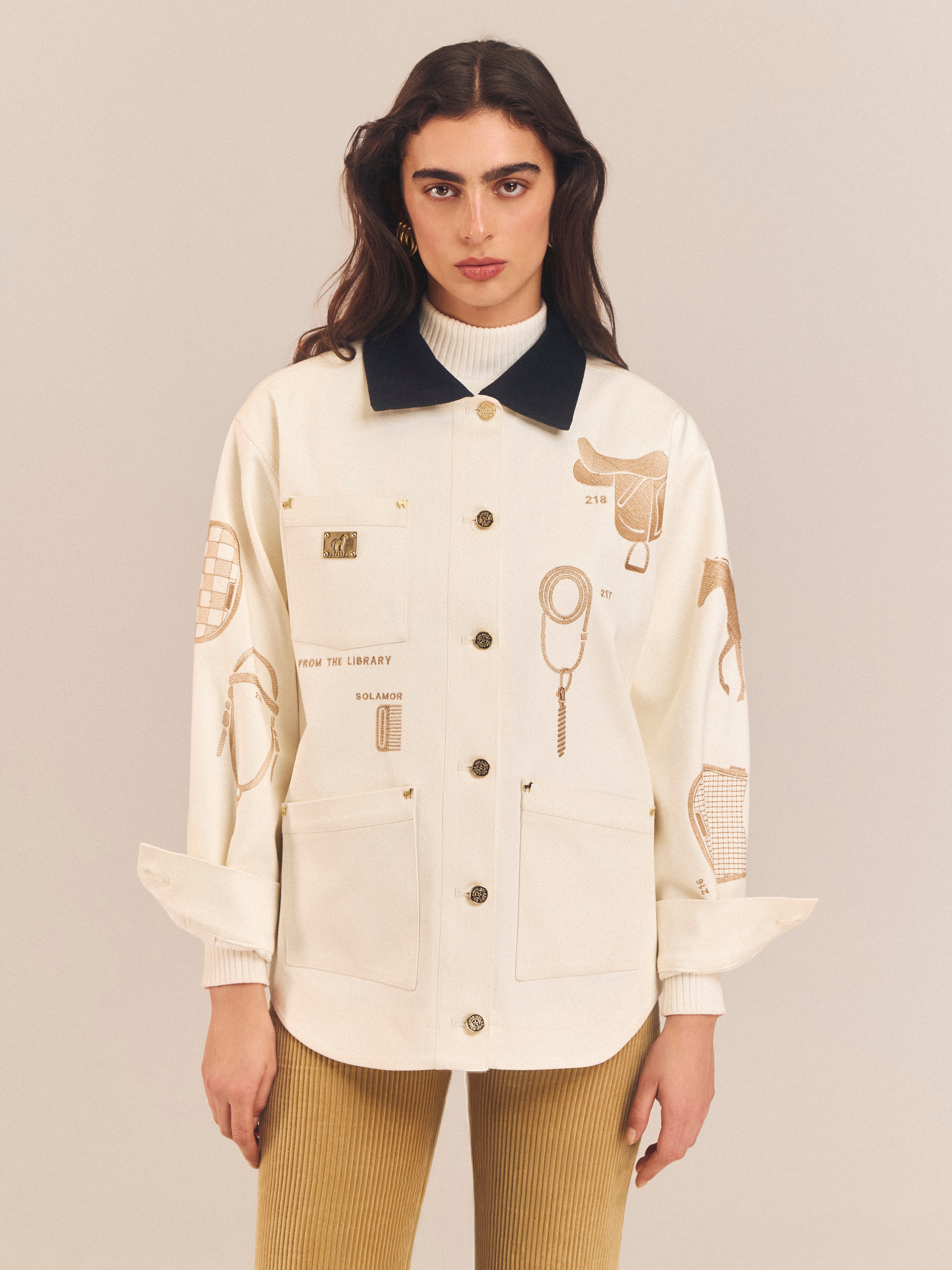 Enzo- Embroidered Equestrian Shirt Jacket
